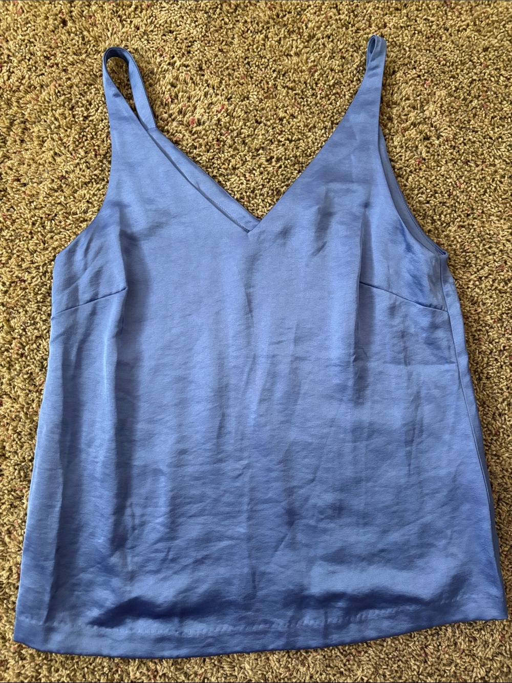 Banana Republic Blue Satin Classic Camisole V-Neck Cami Tank Top NWT Sz Small